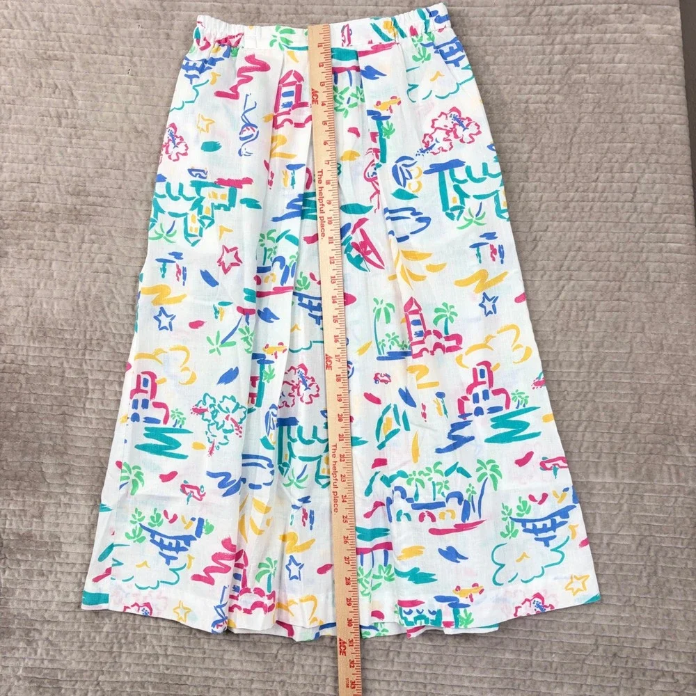 Vintage Country Suburbans 2 Piece Set Tropical Flamingo Skirt Shirt Set‎ Size 8